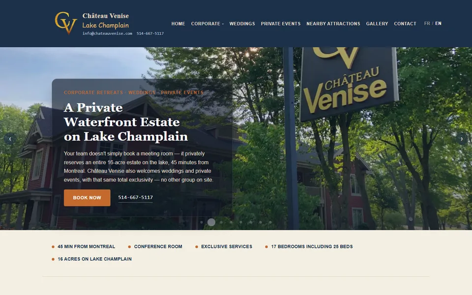 Château Venise homepage